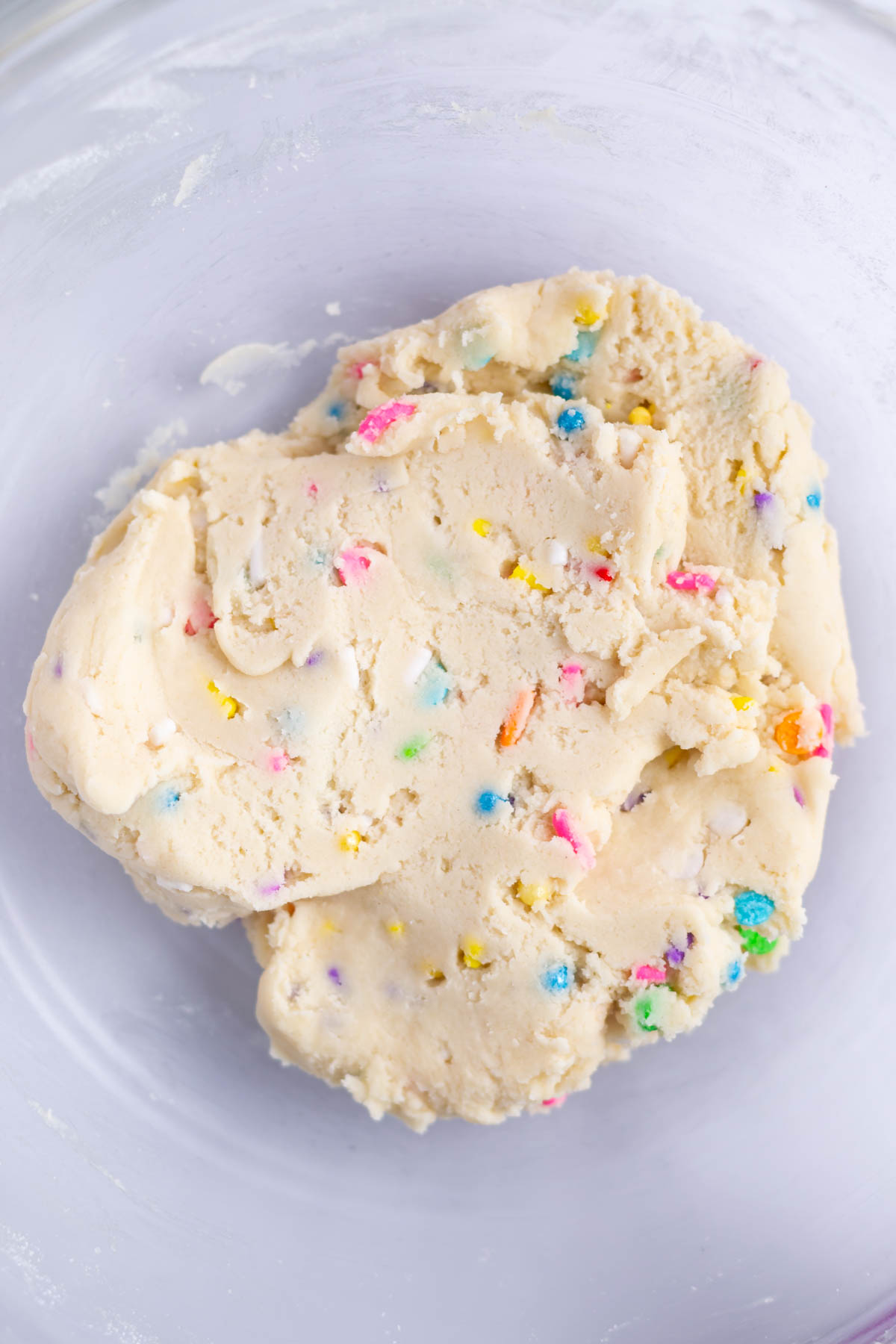 sprinkles mixed into cookie dough