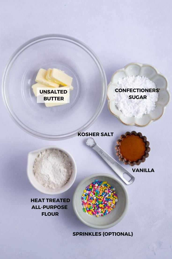 ingredients needed for edible sugar cookie dough