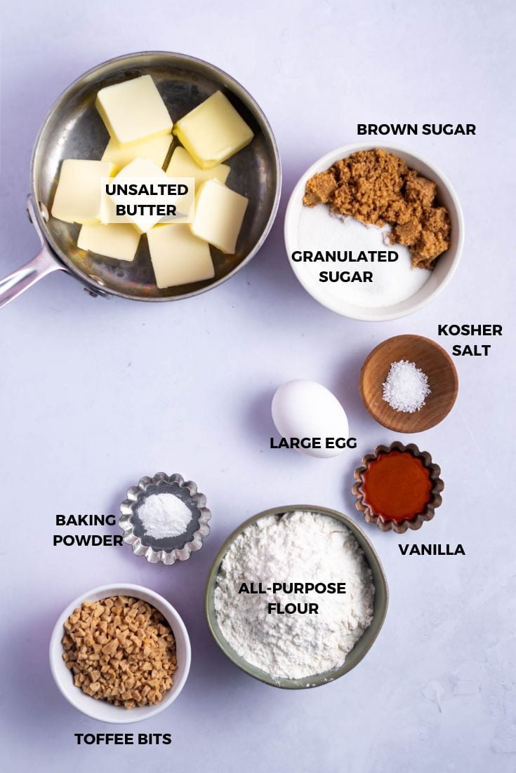 ingredients for browned butter blondies