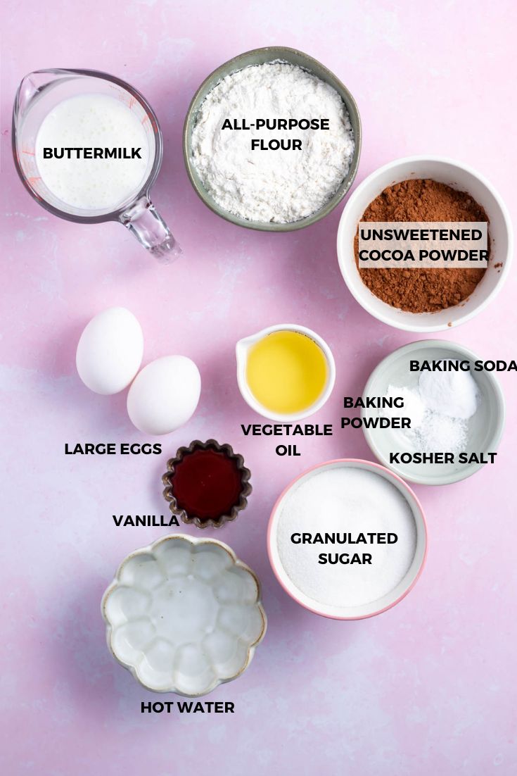 ingredients needed for chocolate raspberry cupcakes