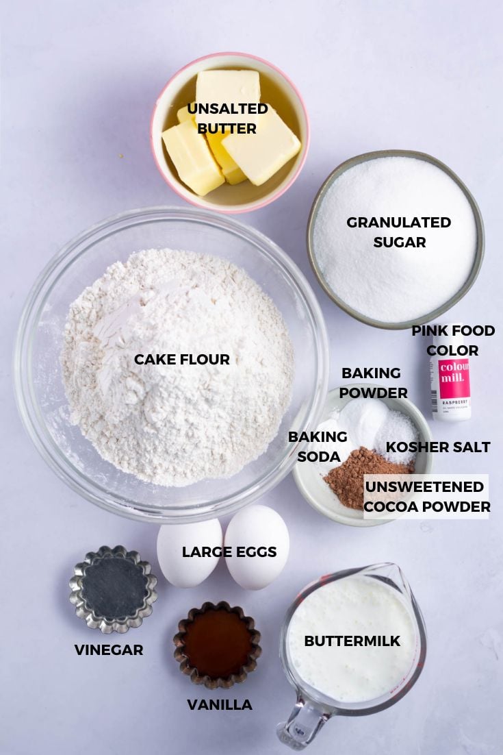 ingredients needed for pink velvet cake