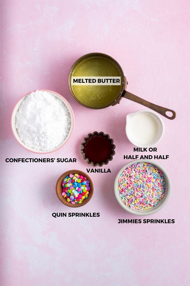 ingredients for vanilla glaze