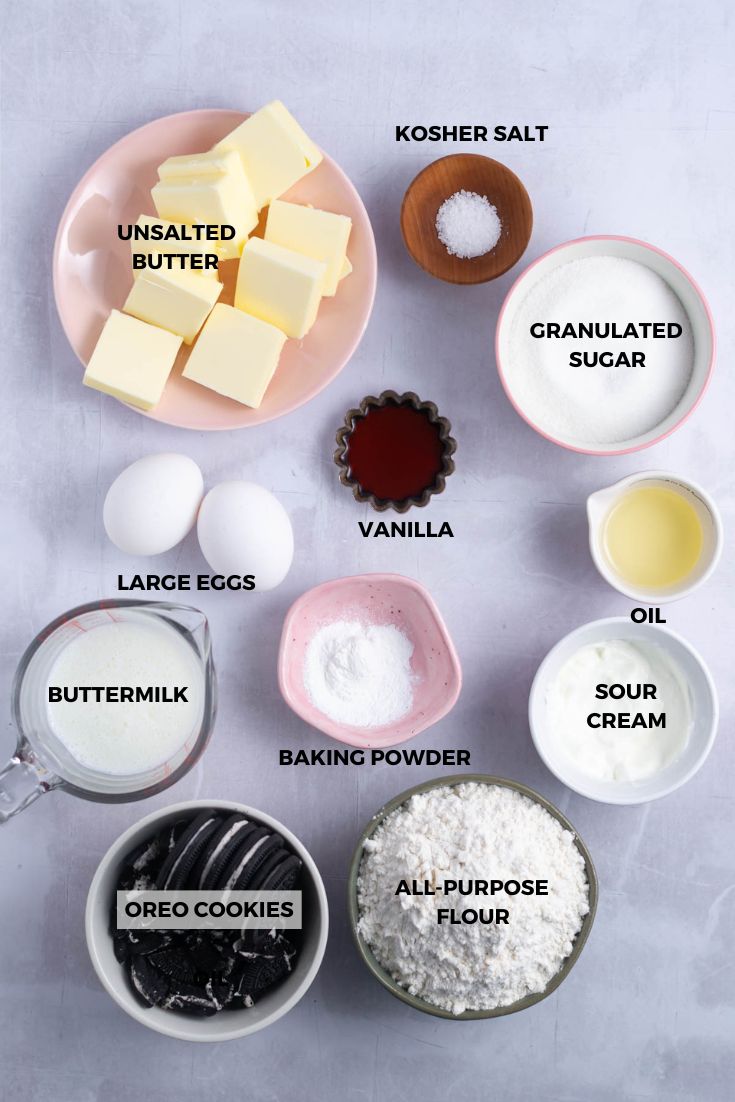 ingredients for oreo pound cake