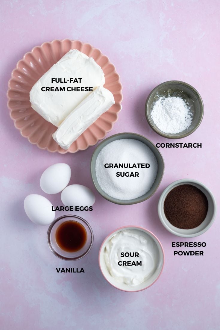 ingredients needed for espresso cheesecake