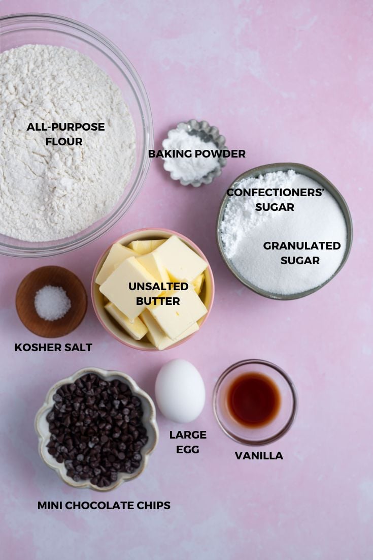 ingredients for chocolate chip sugar cookies