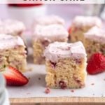 pinterest graphic for strawberry snack cake