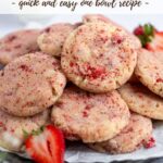 pinterest graphic for strawberry sugar cookies