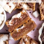 pinterest graphic for smores cookie bars