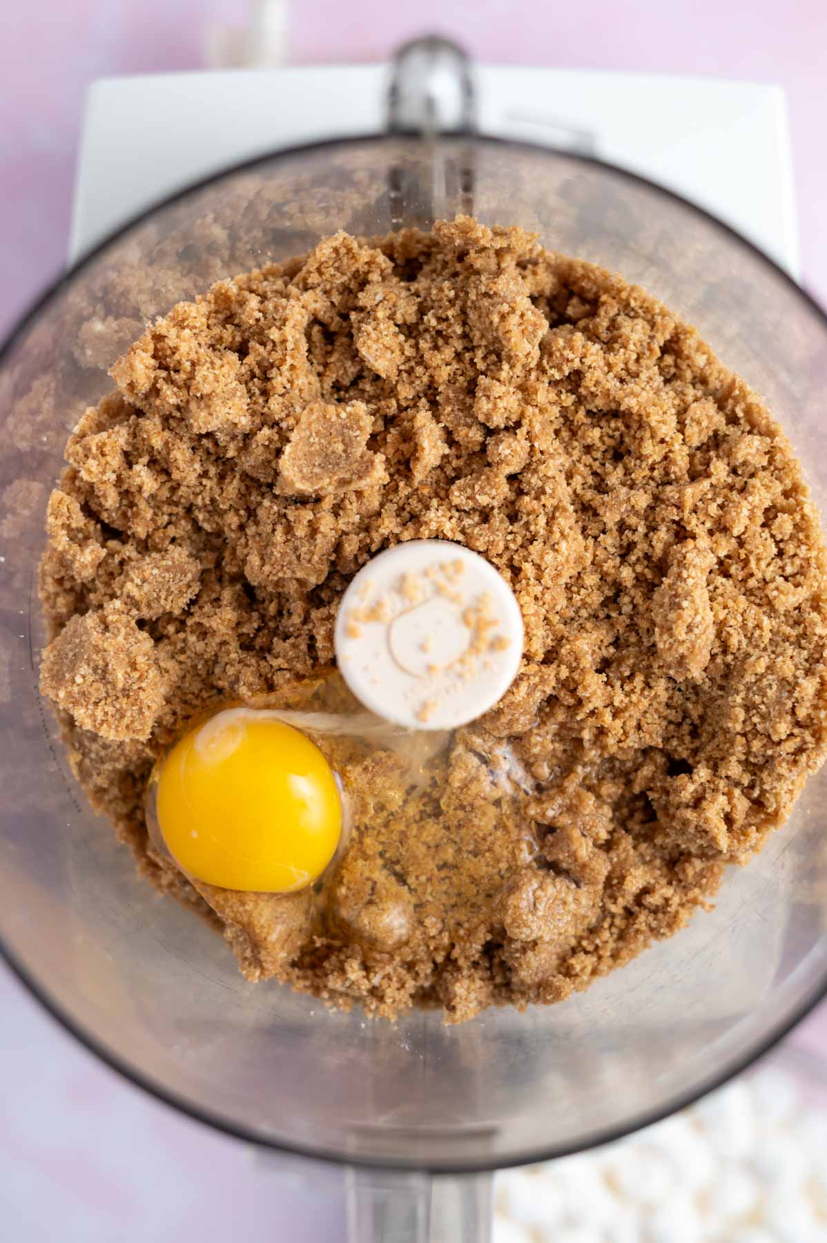 egg added to graham cracker cookie base