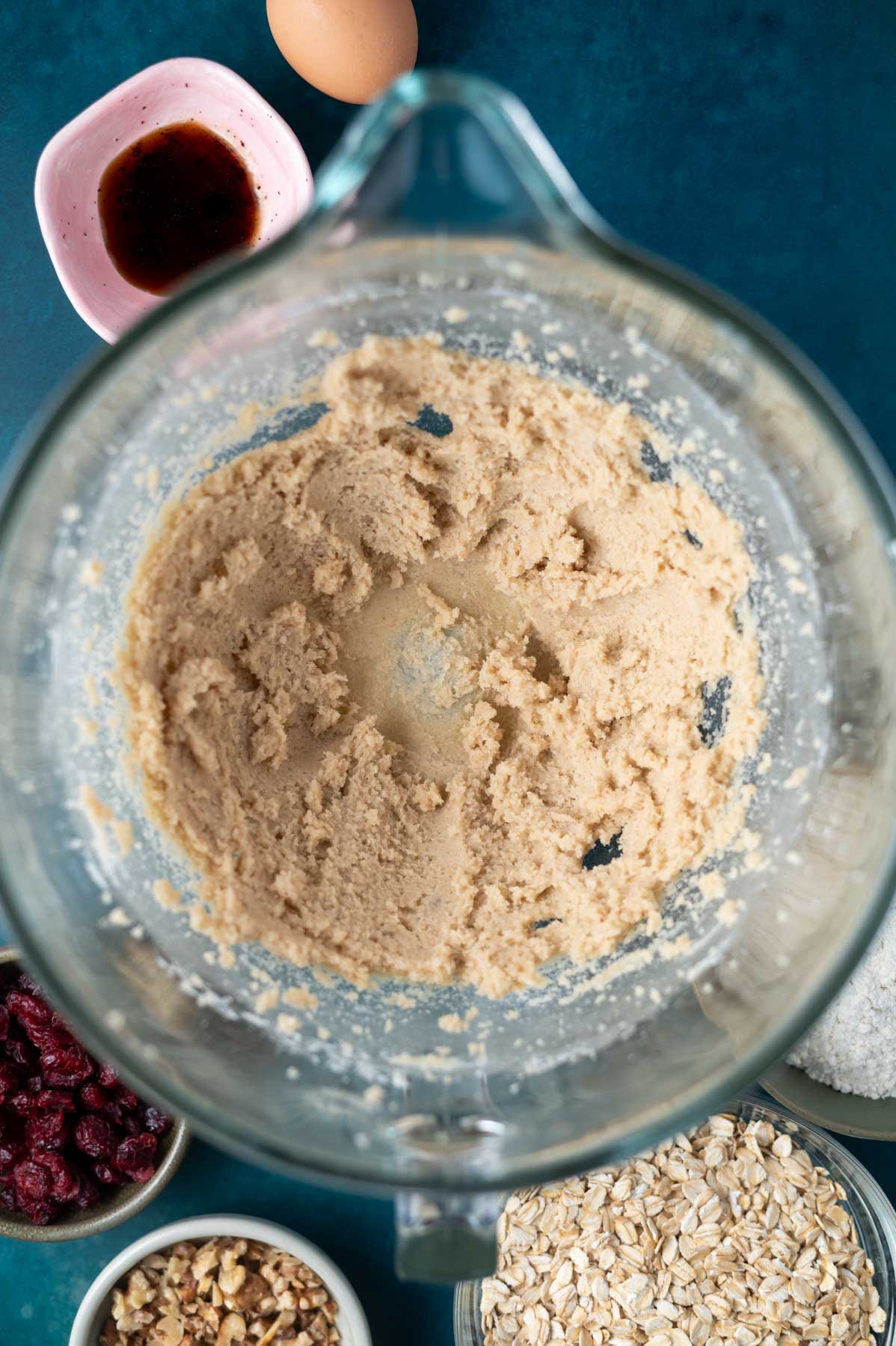 butter, sugars and salt beat together in a mixing bowl