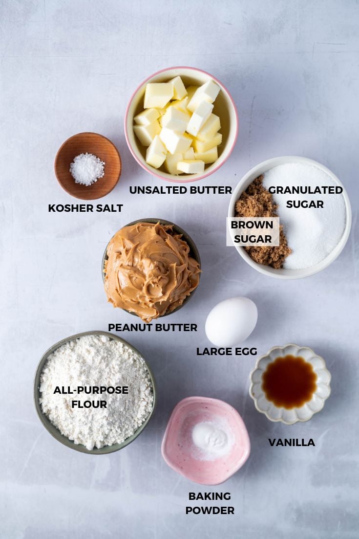 ingredients for peanut butter cookies