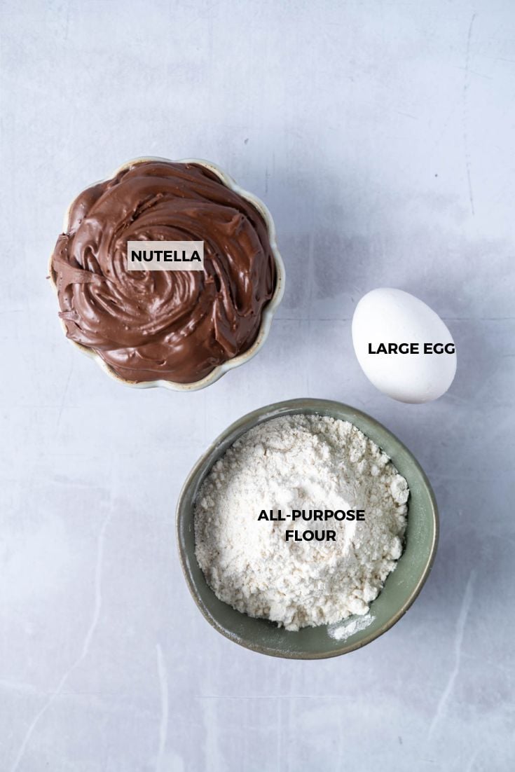 3 ingredients for nutella swirl