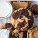 pinterest graphic for peanut butter nutella cookies