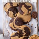 pinterest graphic for peanut butter nutella cookies