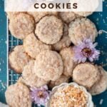 pinterest graphic for crispy coconut cookies