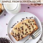 pinterest image for chocolate chip loaf cake