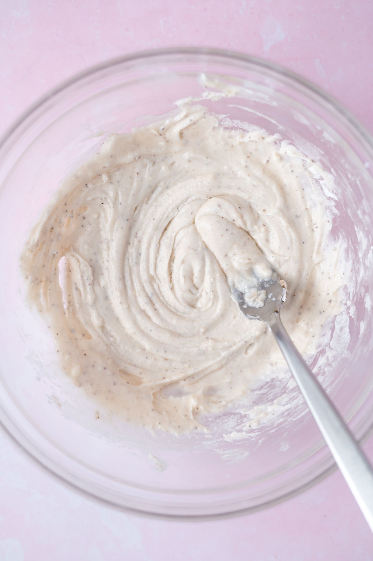 vanilla icing in bowl