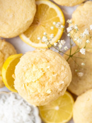 overhead look at lemon coconut cookies