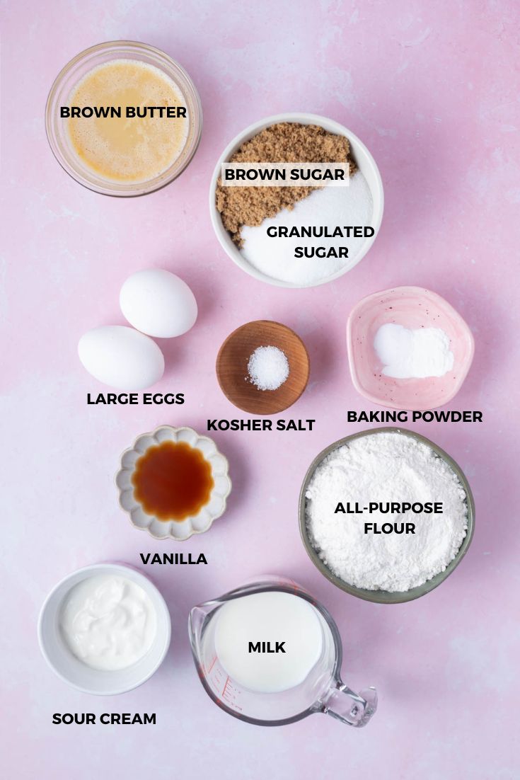 ingredients for brown butter cupcakes