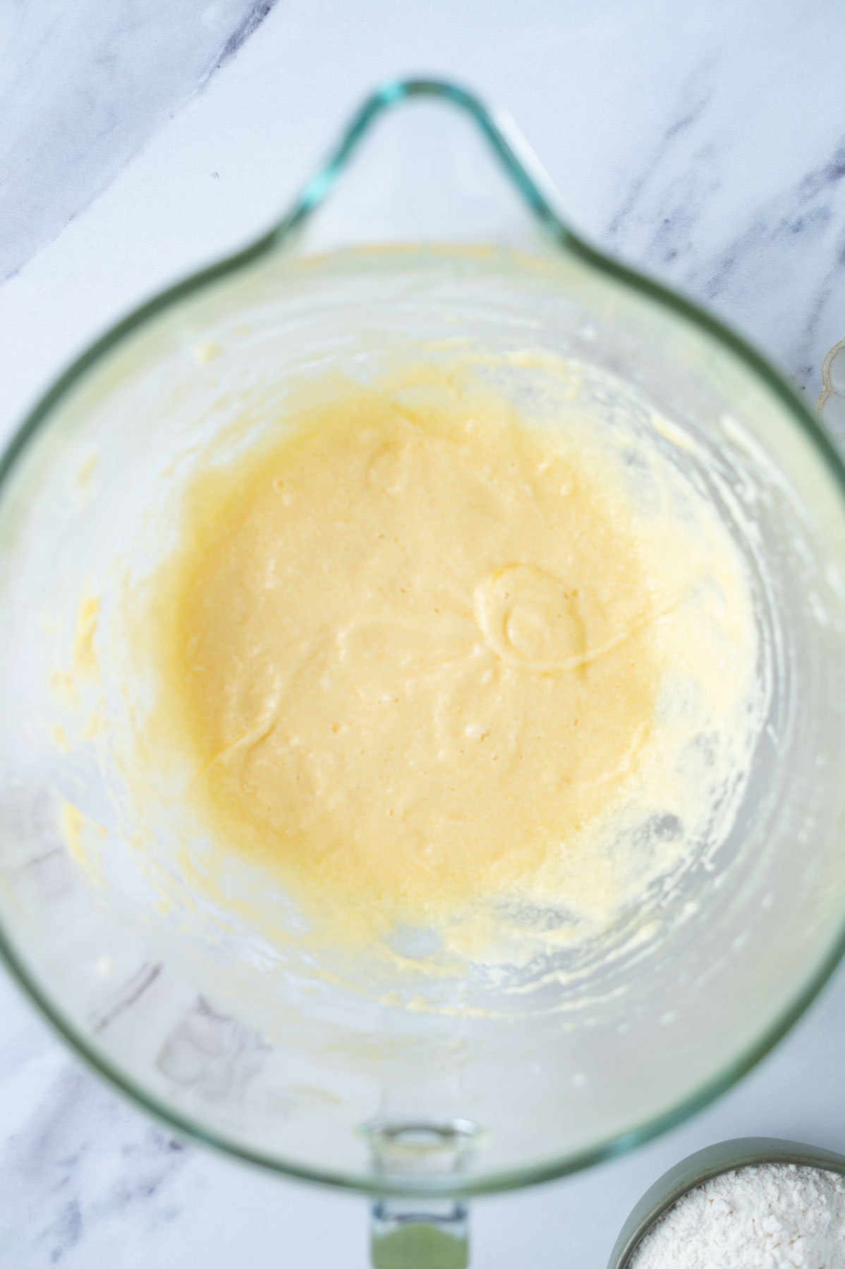 cake batter after eggs have been added