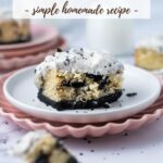 pinterest image for cookies and cream cake