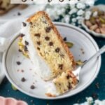 pinterest image for cannoli cake