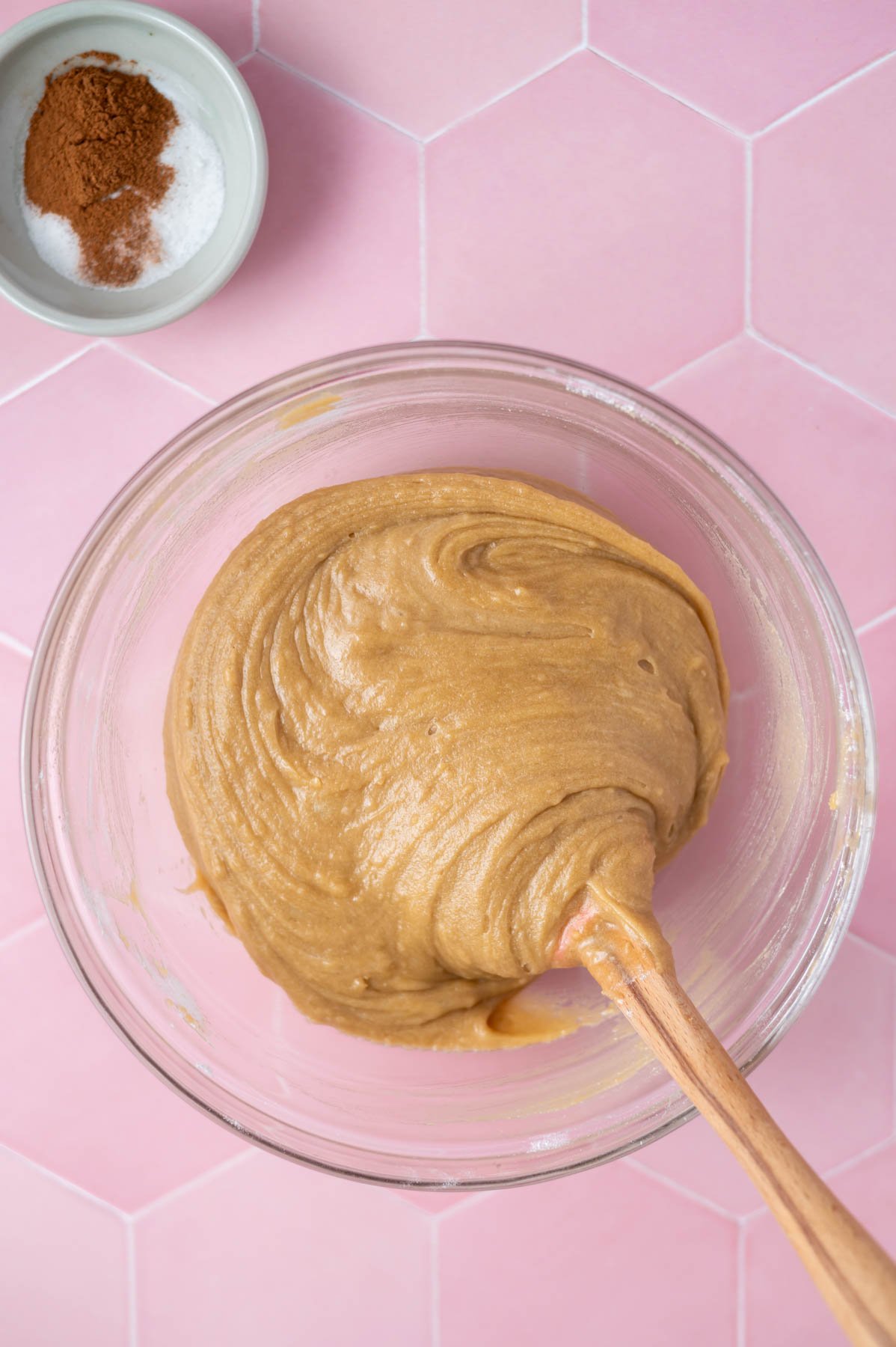 cookie bar batter in a bowl with a spatula