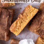 pinterest graphic for snickerdoodle bars