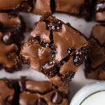 double chocolate cookie bar with flaky salt on top