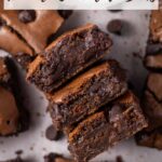 pinterest graphic for chocolate chocolate chip bars