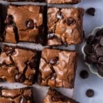 pinterest graphic for chocolate chocolate chip bars