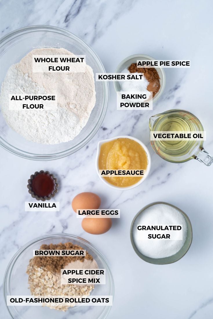 ingredients for apple cider muffins