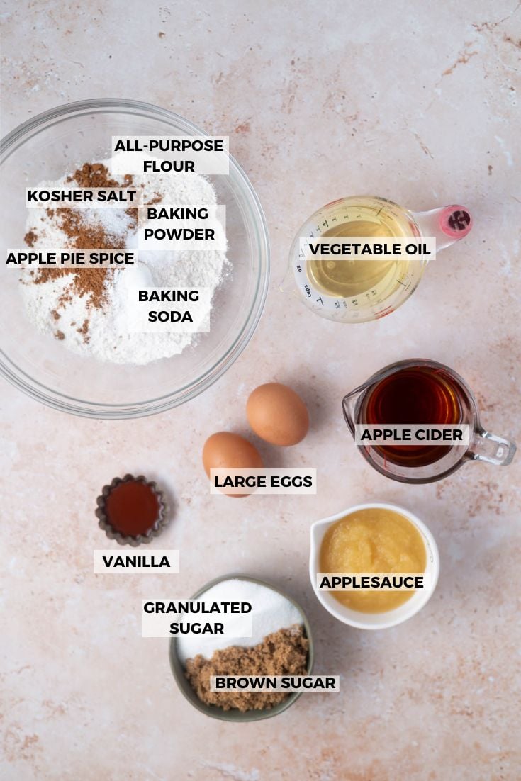 ingredients for apple snack cake