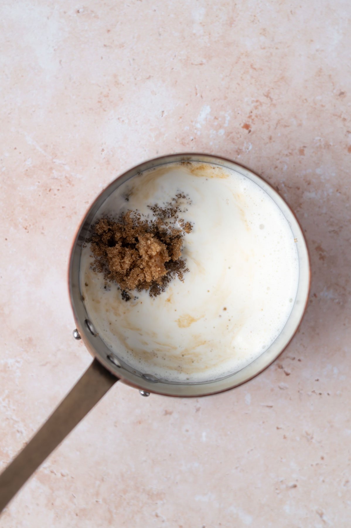 brown sugar and heavy cream in a small saucepan