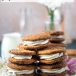 pinterest graphic for gingerbread sandwich cookies