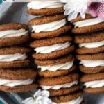 pinterest graphic for gingerbread sandwich cookies