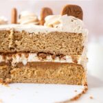 pinterest image for cookie butter cake