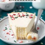 pinterest graphic for sugar cookie cheesecake