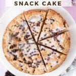 pinterest graphic for chocolate chip snack cake