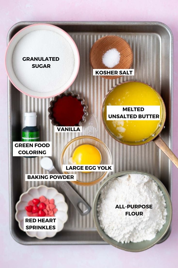 ingredients for grinch sugar cookies