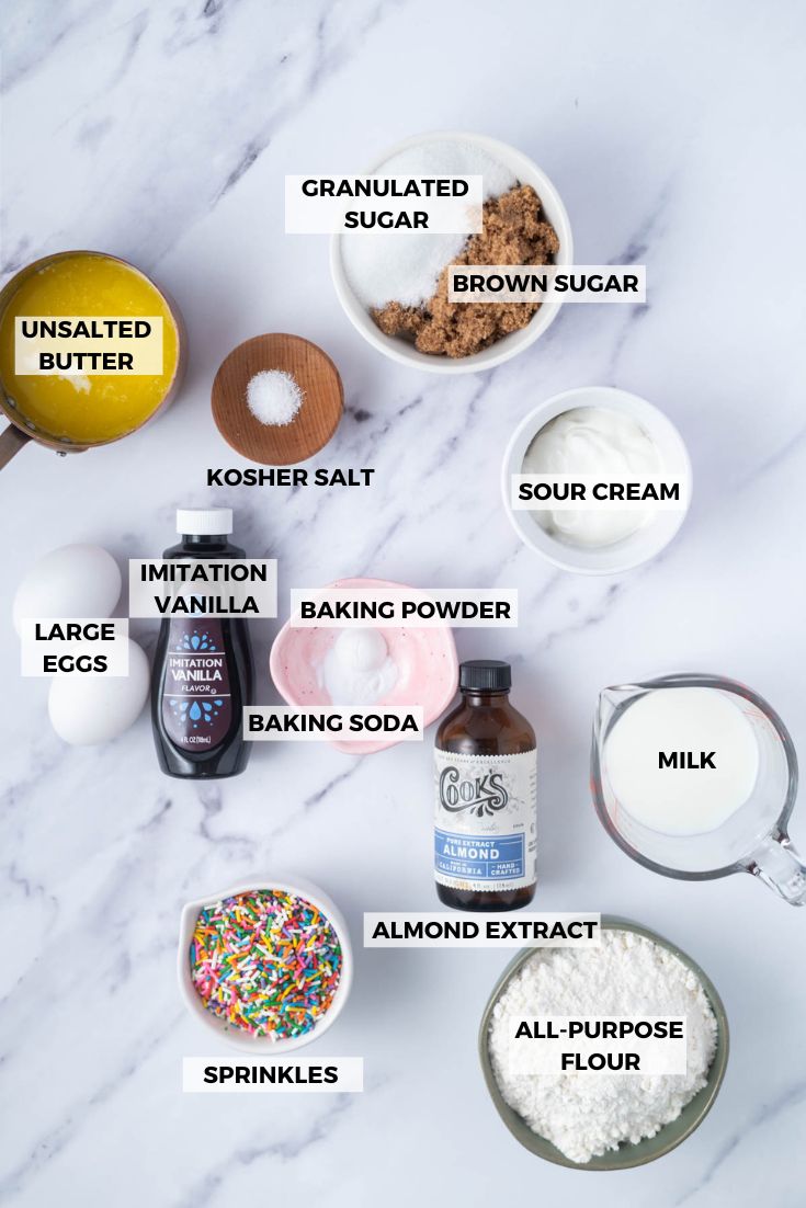 ingredients for birthday cupcakes