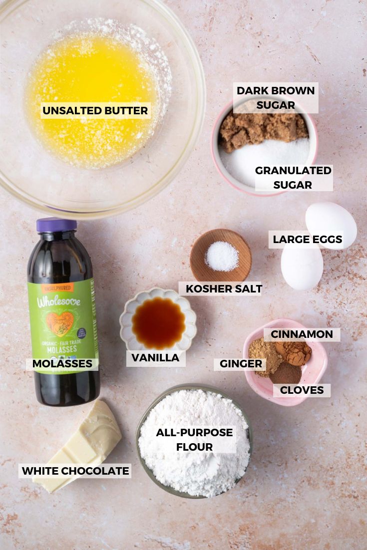 ingredients for gingerbread blondies