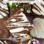 pinterest image for gingerbread blondies