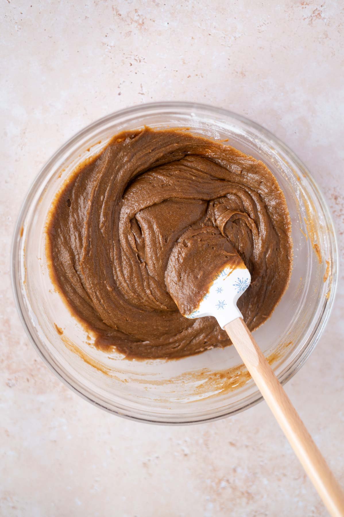 blondie batter in a bowl with a spatula