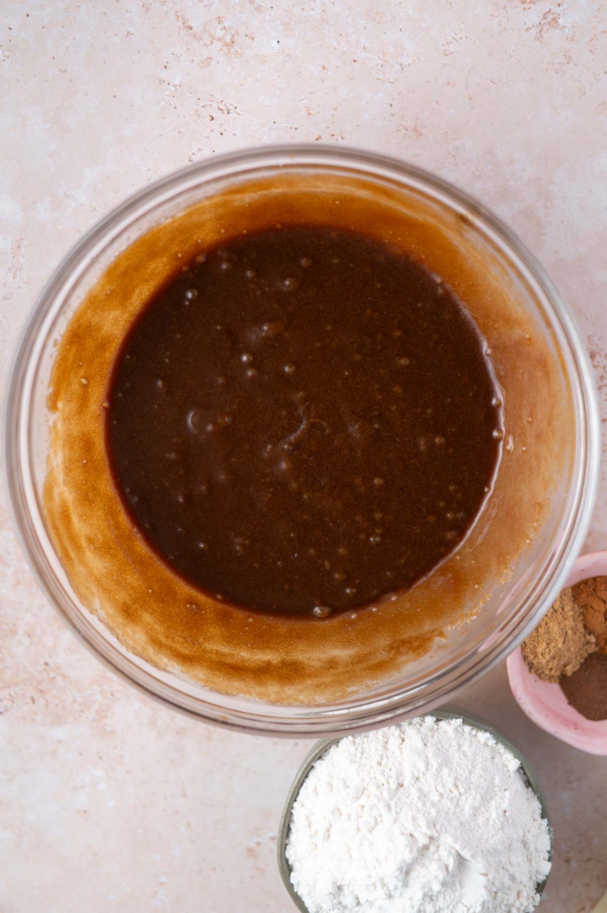 blondie batter after molasses, vanilla and eggs have been added