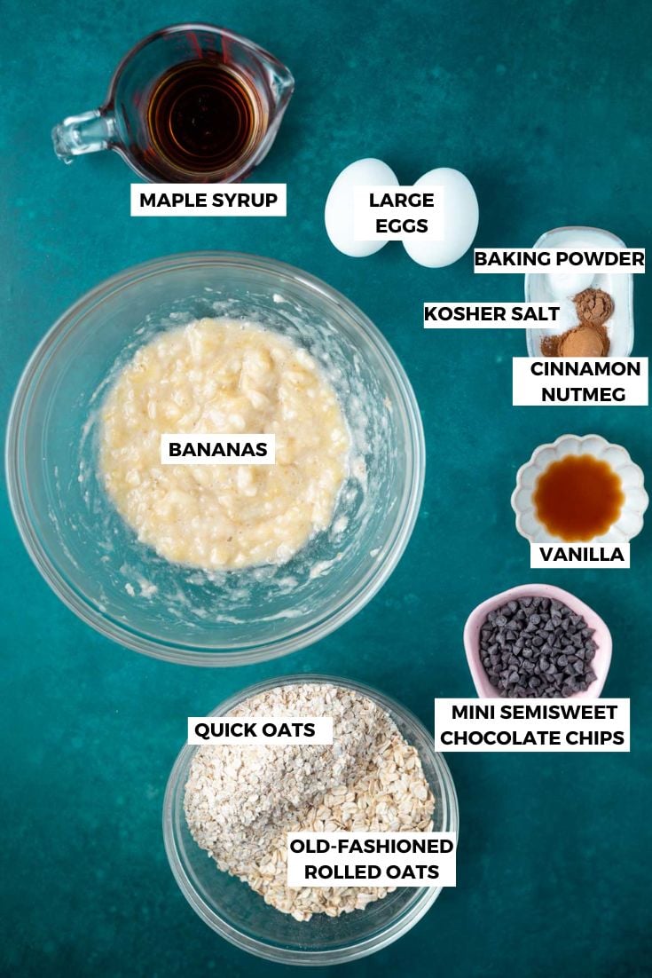 banana oat breakfast bars ingredients