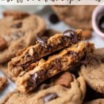 pinterest image for biscoff chocolate chip cookies