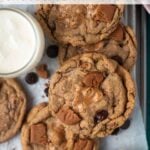 pinterest image for biscoff chocolate chip cookies