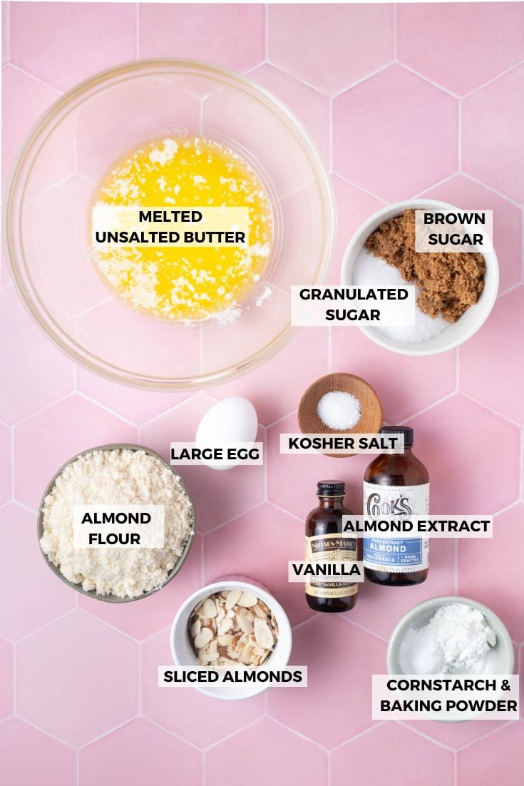ingredients for almond flour blondies
