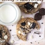 pinterest graphic for cookies and cream cookies